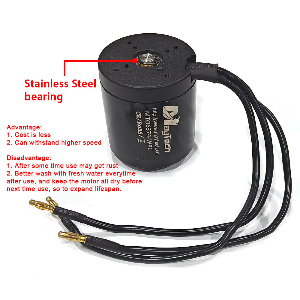 MAYRC 6374 150KV Stainless Ball Bearing Shaft Waterproof Brushless Motors for Yacht Efoiling Surfboard Efoil Assist