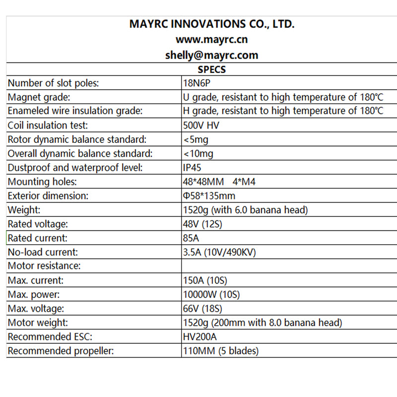 New Arrival MAYRC 85135 9KW Brushless Motor with Watercool-ed for Efoil Jet Boat Hydrofoil