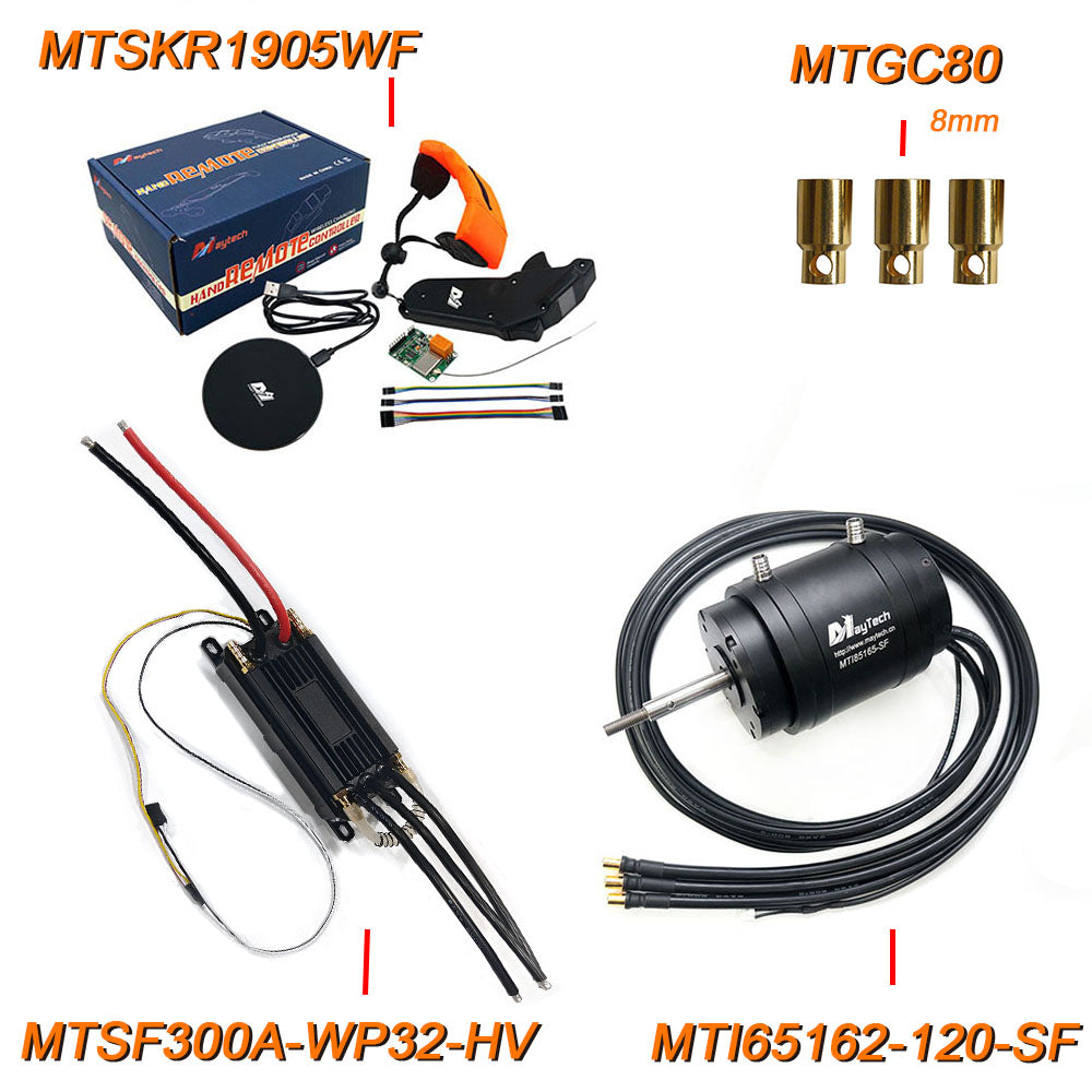MAYRC Waterproof Combination Set 300A 25-75V VESC 65162 85165 120116 100KV 120KV 200KV Water-cooled&Waterproof Motor