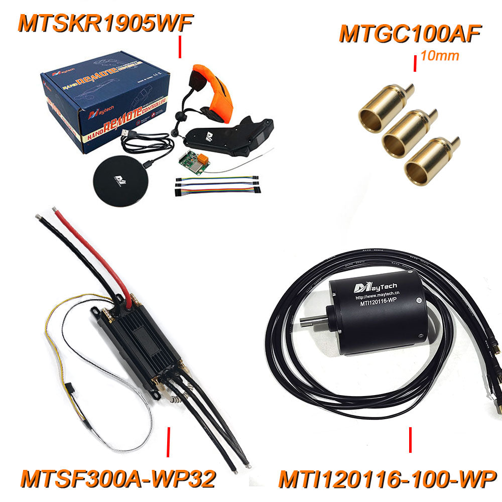 MAYRC Fully Waterproof Combination Set 300A VESC 65162 85165 120116 100KV 120KV 200KV Water-cooled Motor Waterproof Engine