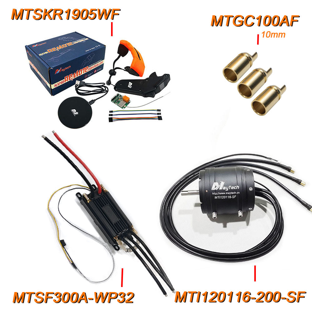MAYRC Fully Waterproof Combination Set 300A VESC 65162 85165 120116 100KV 120KV 200KV Water-cooled Motor Waterproof Engine