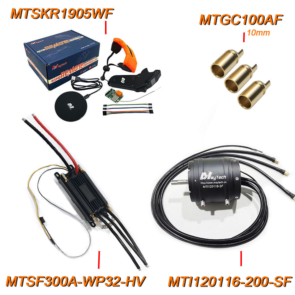 MAYRC Waterproof Combination Set 300A 25-75V VESC 65162 85165 120116 100KV 120KV 200KV Water-cooled&Waterproof Motor