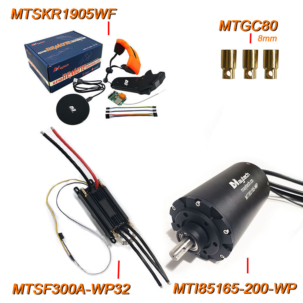 MAYRC Fully Waterproof Combination Set 300A VESC 65162 85165 120116 100KV 120KV 200KV Water-cooled Motor Waterproof Engine
