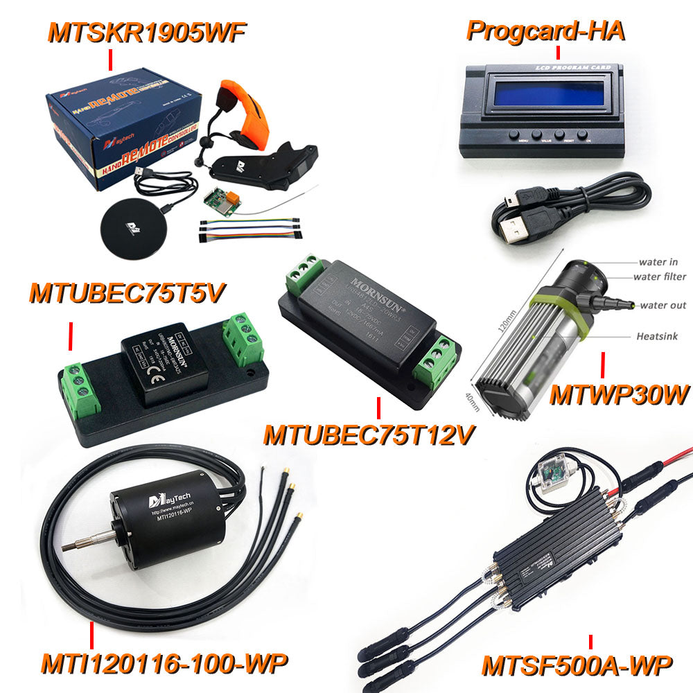 MAYRC Waterproof ESC Kit 500A 6-14S &120KV 200KV Motor 85165 120116 120180 18.8KW Engine with Water Cooling