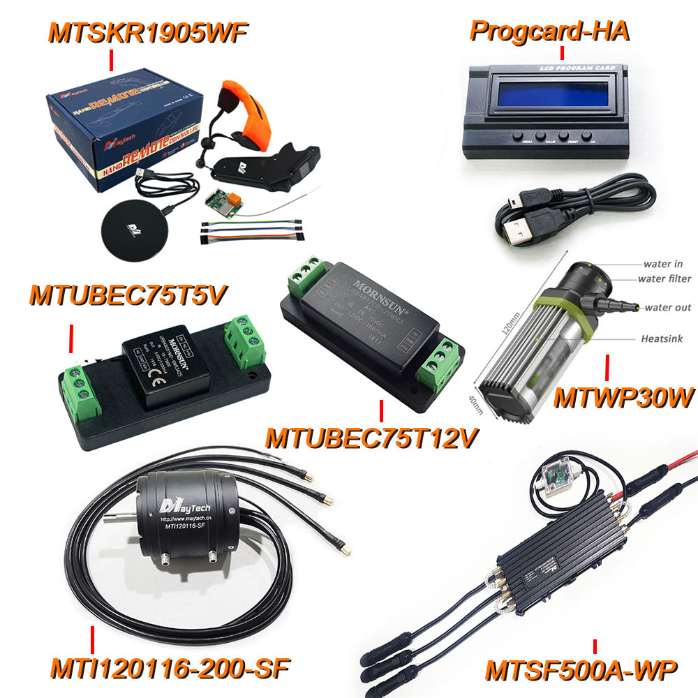 MAYRC Waterproof ESC Kit 500A 6-14S &120KV 200KV Motor 85165 120116 120180 18.8KW Engine with Water Cooling