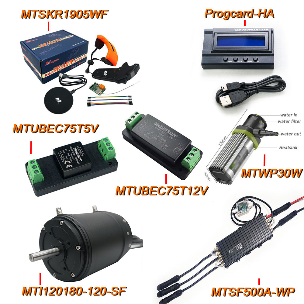 MAYRC Waterproof ESC Kit 500A 6-14S &120KV 200KV Motor 85165 120116 120180 18.8KW Engine with Water Cooling
