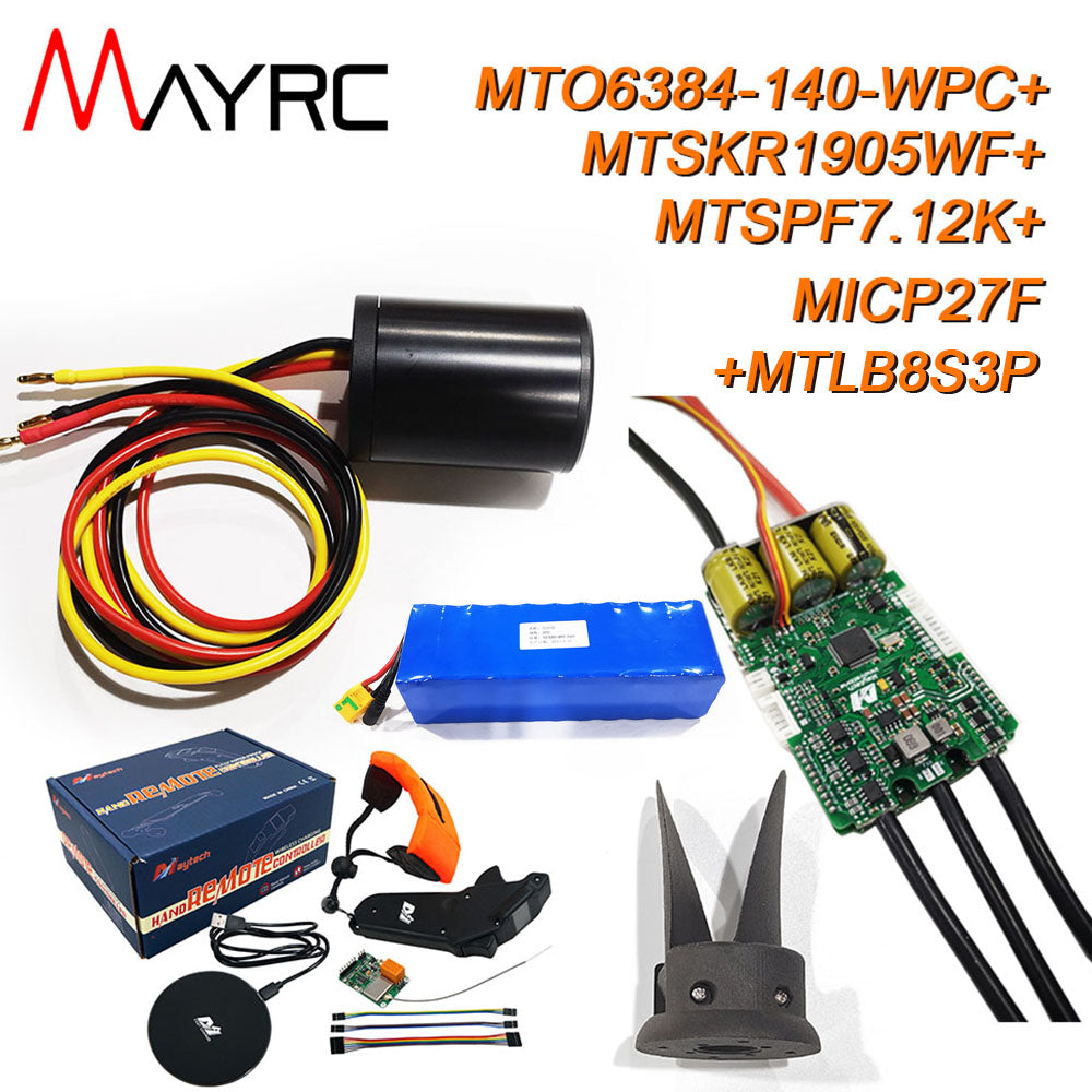 MAYRC Kit 6384 140KV Waterproof Brushless Motor 200A Speed Controller ESC and IP68 Wireless Remote Controller