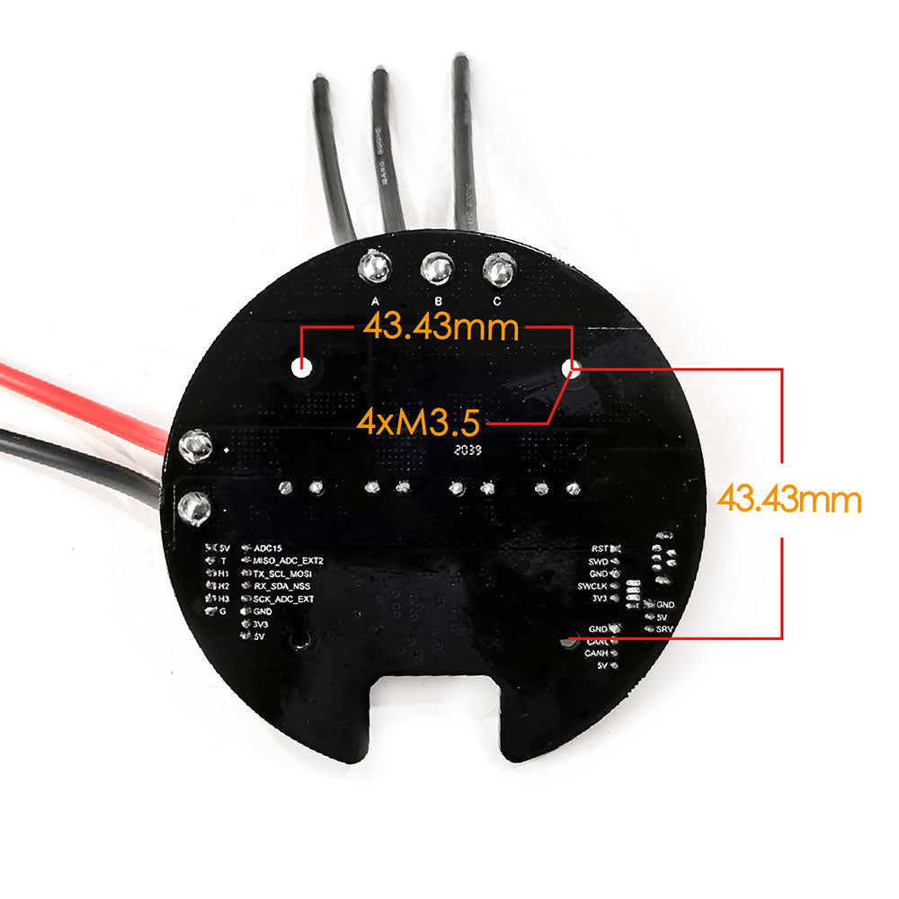 Maytech New MTSVESC7.5R Round Shape 50A 75V High Voltage Electric Speed Controller Based on V6 for Robotics ROV Remote Control Lawn Mower Robot