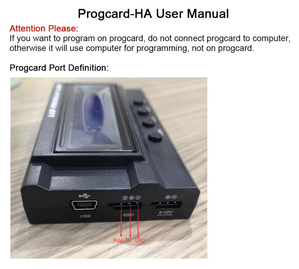 How to Program 300A ESC Progcard; 300A Progcard Program Instruction; Progcard User Manual