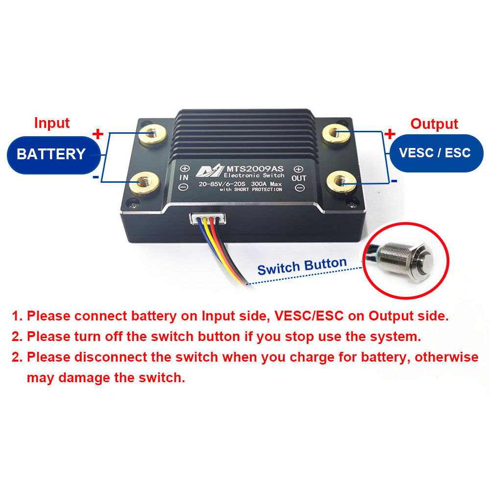 In Stock Antispark Switch 300A 85V MTS2009AS Electronic Switch  for Electric Skateboard Efoil Foiling Assist Protection