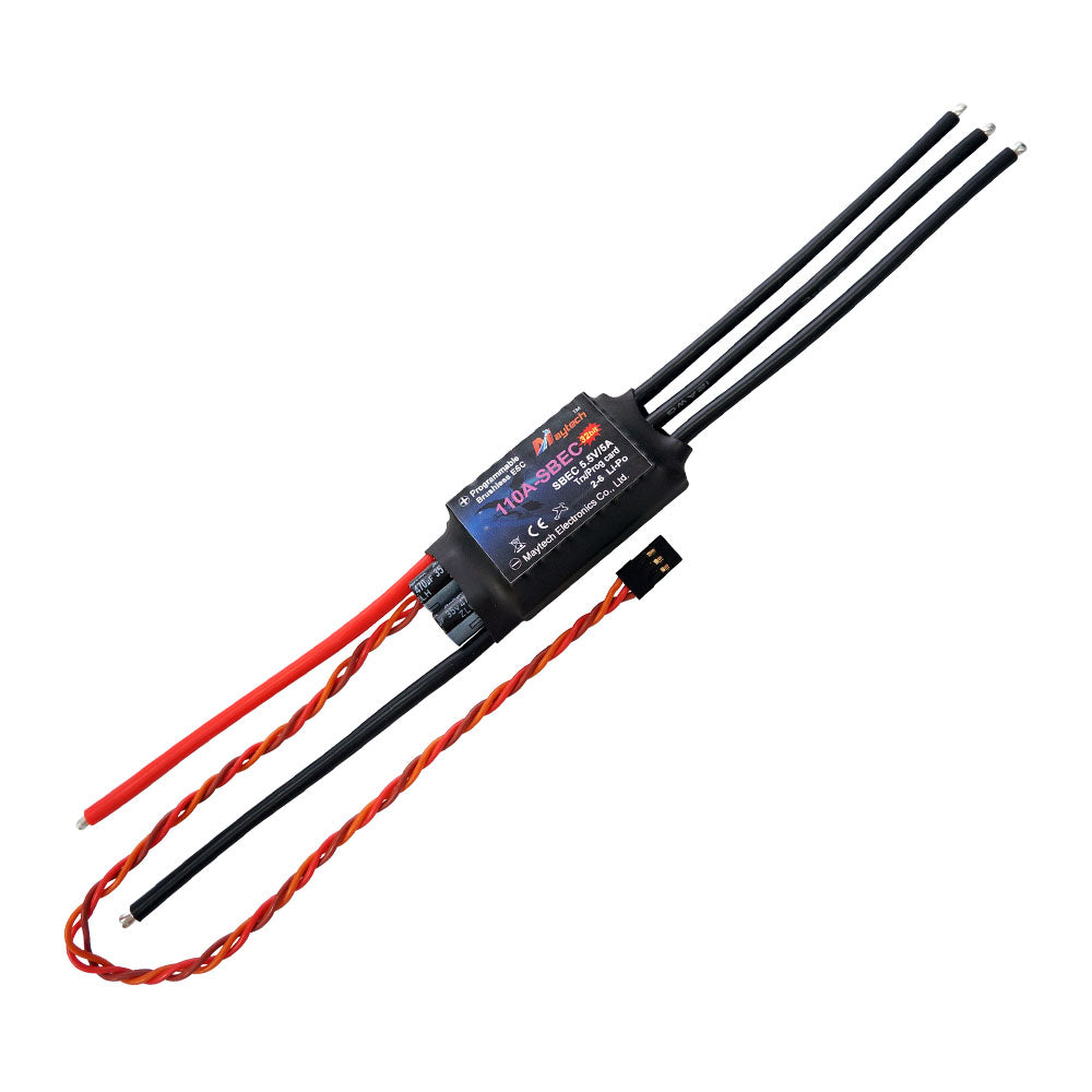 Maytech 110A 2-6S SBEC 5.5V/5A Brushless ESC MT110A-SBEC-FP32 Motor Controller for RC Airplane / Helicopter