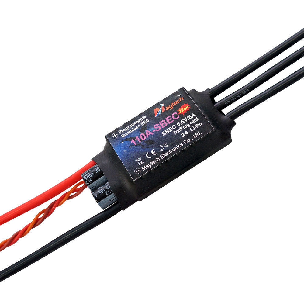 Maytech 110A 2-6S SBEC 5.5V/5A Brushless ESC MT110A-SBEC-FP32 Motor Controller for RC Airplane / Helicopter