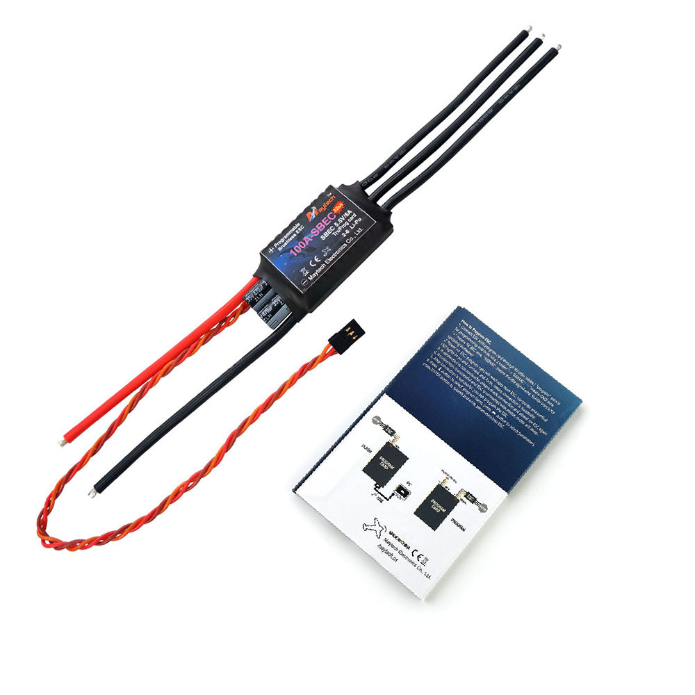 Maytech 100A 2-6S SBEC 5.5V/5A Brushless ESC MT100A-SBEC-FP32 Motor Controller for RC Airplane / Helicopter