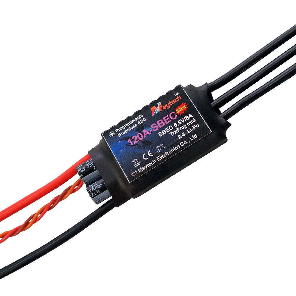 Maytech 120A 2-8S SBEC 5.5V/8A Brushless ESC MT120A-SBEC-FP32 Motor Controller for RC Airplane / Helicopter