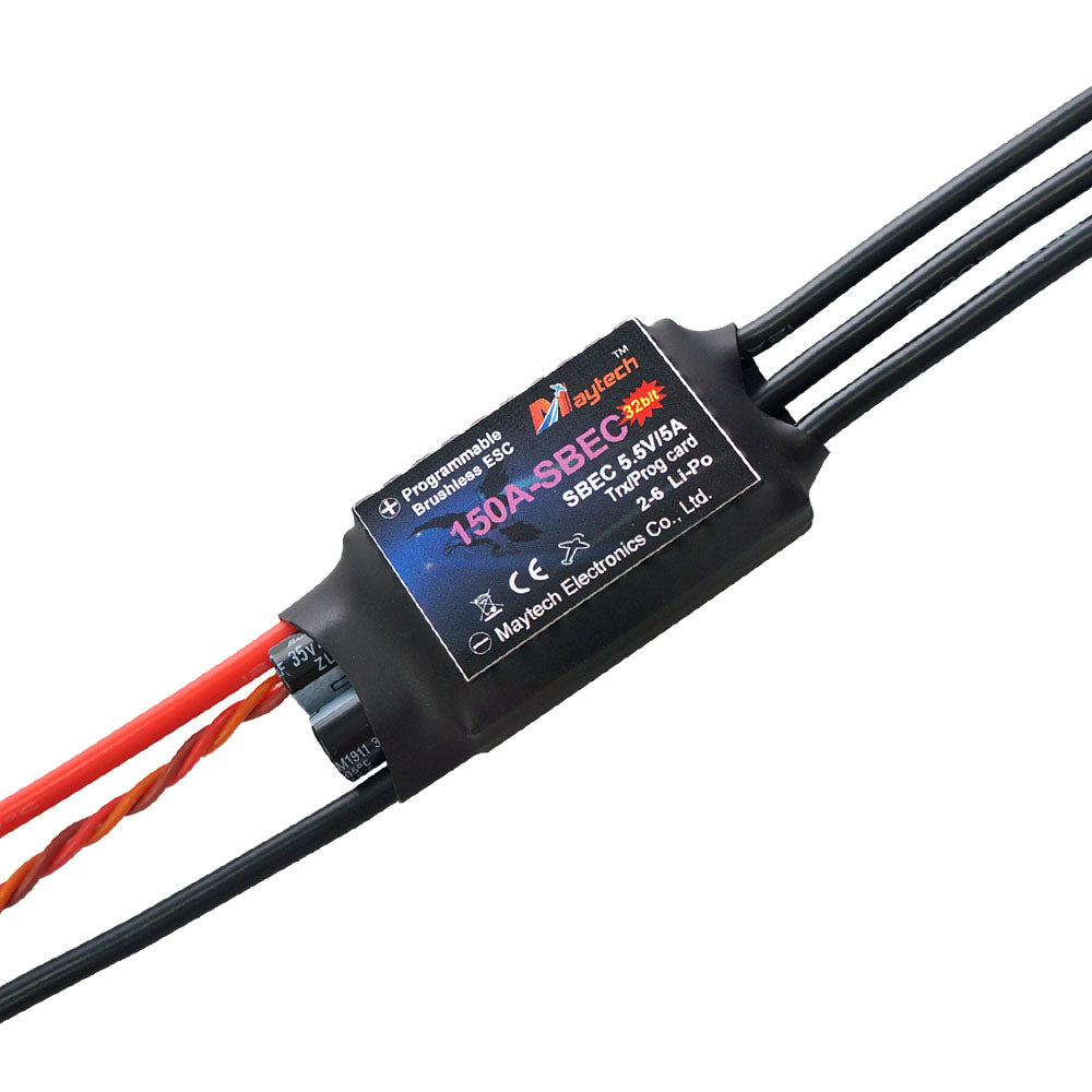 Maytech 150A 2-6S SBEC 5.5V/5A Brushless ESC MT150A-SBEC-FP32 Speed Controller for Baitboat RC Airplane Foil Board