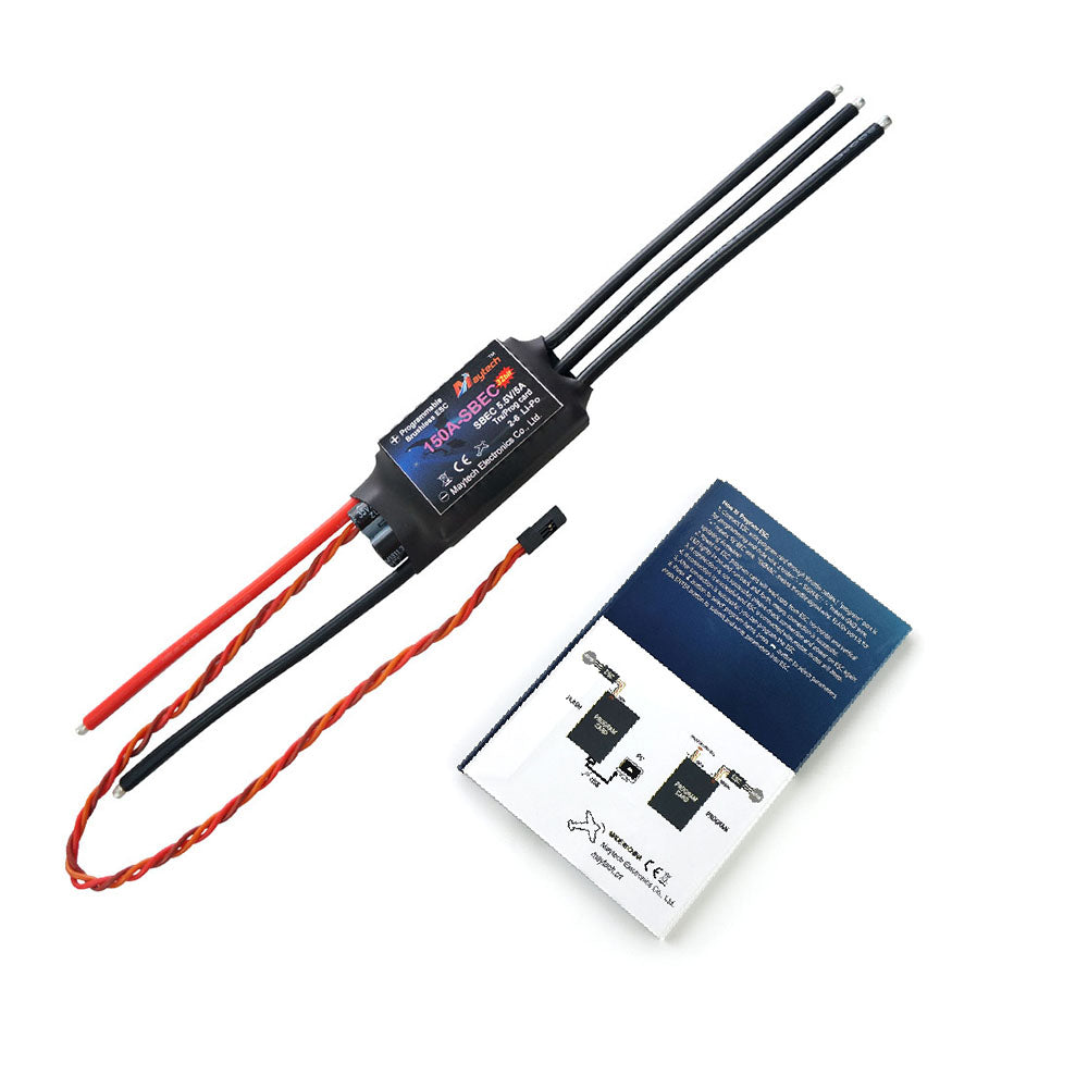 Maytech 150A 2-6S SBEC 5.5V/5A Brushless ESC MT150A-SBEC-FP32 Speed Controller for Baitboat RC Airplane Foil Board