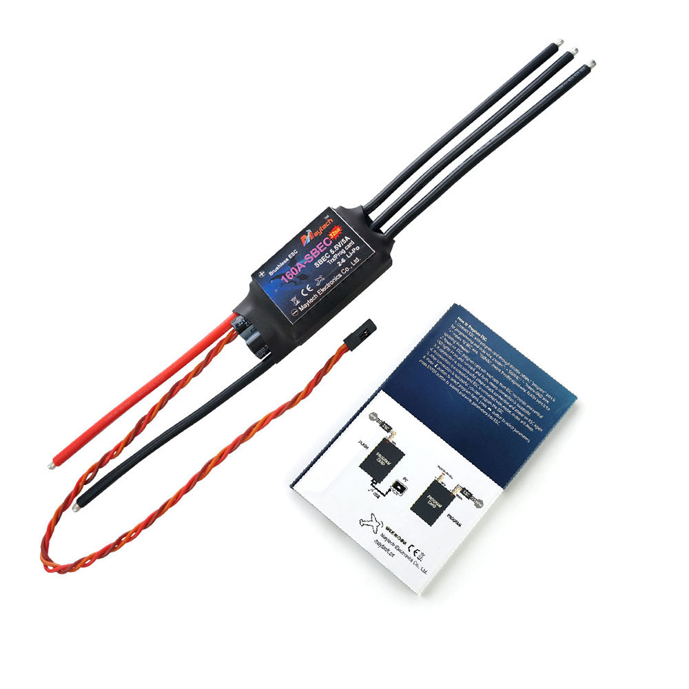 Maytech 160A 2-6S SBEC 5.5V/5A Brushless ESC MT160A-SBEC-FP32 Speed Controller for Baitboat RC Airplane Foil Board