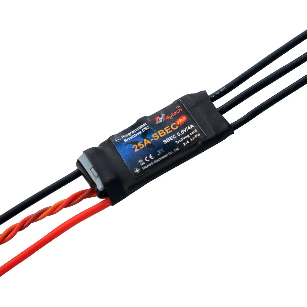 Maytech 25A 2-4S SBEC 5.5V/4A Brushless ESC MT25A-SBEC-FP32 with Falcon Pro 32bit Firmware for RC Fixed Wing Airplanes / Helicopter