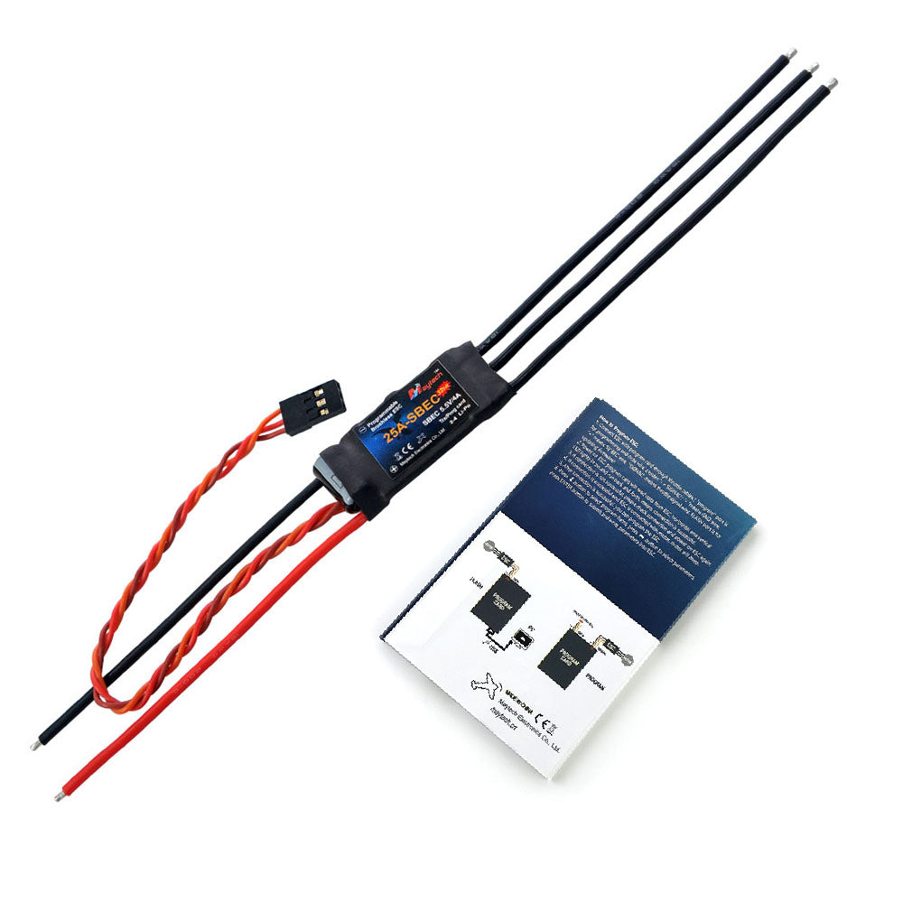 Maytech 25A 2-4S SBEC 5.5V/4A Brushless ESC MT25A-SBEC-FP32 with Falcon Pro 32bit Firmware for RC Fixed Wing Airplanes / Helicopter