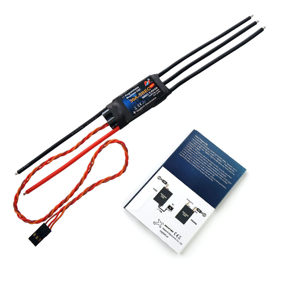 Maytech 30A 2-4S SBEC 5.5V/4A Brushless ESC MT30A-SBEC-FP32 with Falcon Pro 32bit Firmware for RC Fixed Wing Airplanes / Helicopter
