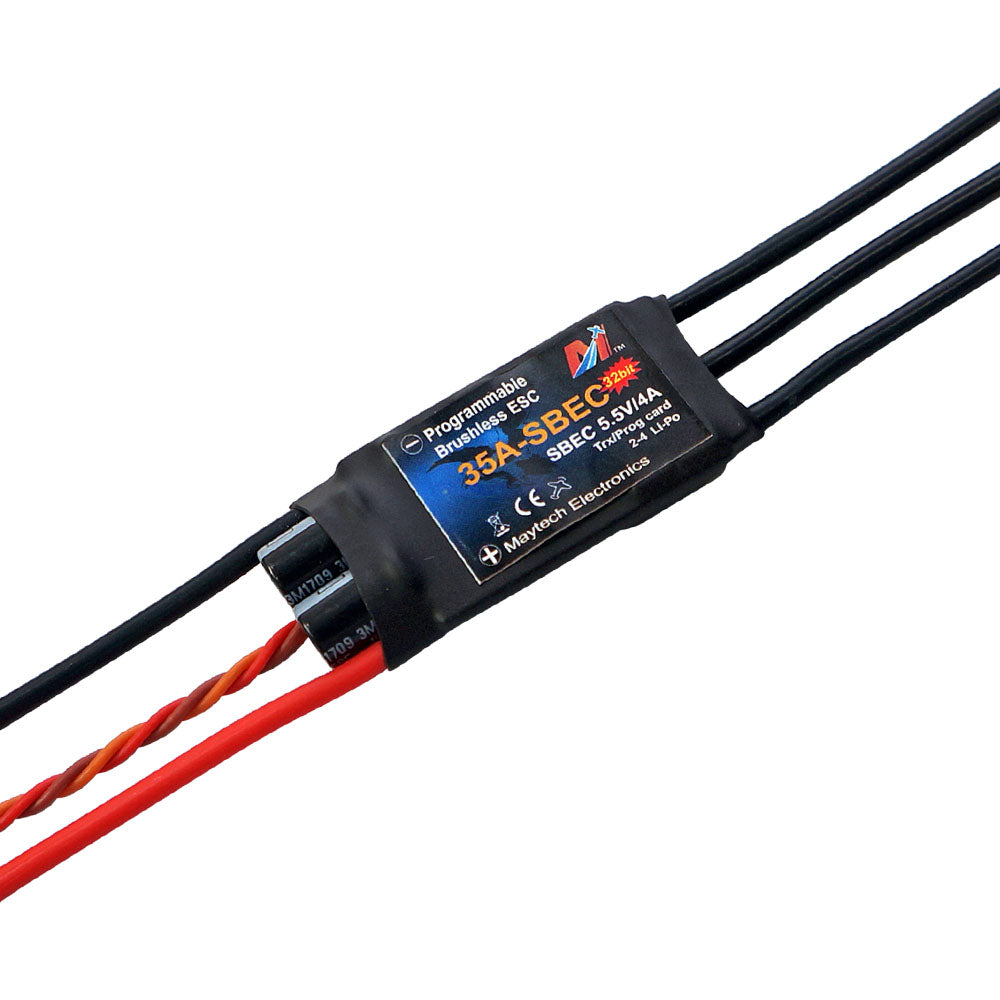 Maytech 35A 2-4S SBEC 5.5V/4A Brushless ESC MT35A-SBEC-FP32 with Falcon Pro 32bit Firmware for RC Fixed Wing Airplanes / Helicopter (Copy)