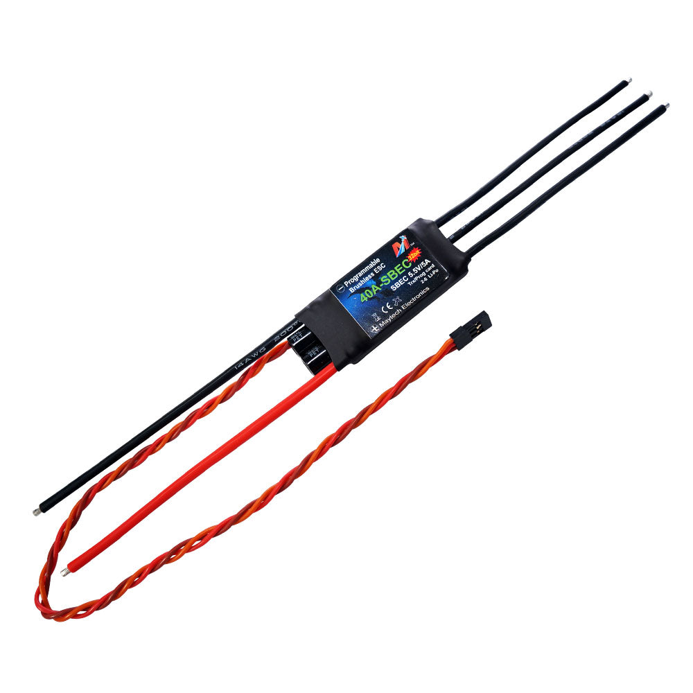 Maytech 40A 2-6S SBEC 5.5V/5A Brushless ESC MT40A-SBEC-FP32 with Falcon Pro 32bit Firmware for RC Fixed Wing Airplanes / Helicopter