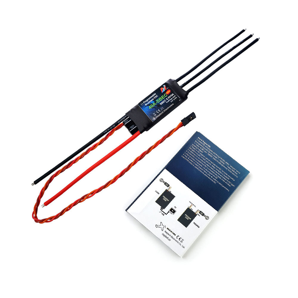 Maytech 40A 2-6S SBEC 5.5V/5A Brushless ESC MT40A-SBEC-FP32 with Falcon Pro 32bit Firmware for RC Fixed Wing Airplanes / Helicopter