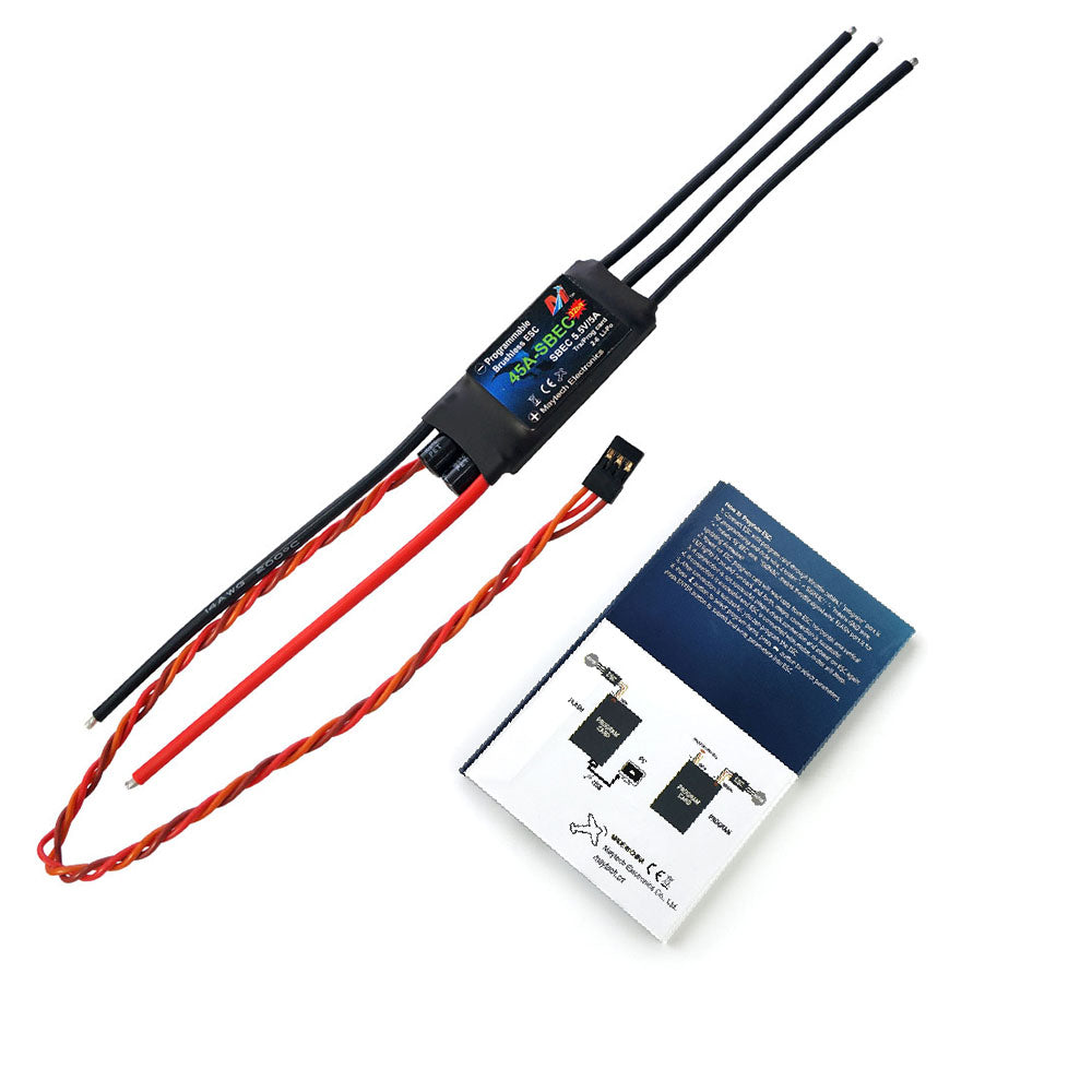 Maytech 45A 2-6S SBEC 5.5V/5A Brushless ESC MT45A-SBEC-FP32 with Falcon Pro 32bit Firmware for RC Fixed Wing Airplanes / Helicopter