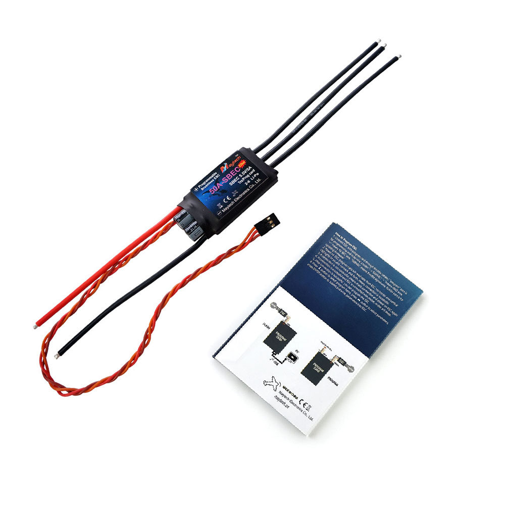 Maytech 50A 2-6S SBEC 5.5V/5A Brushless ESC MT50A-SBEC-FP32 with Falcon Pro 32bit Firmware for RC Fixed Wing Airplanes / Helicopter