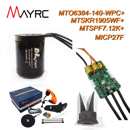 MAYRC Kit 6384 140KV Waterproof Brushless Motor 200A Speed Controller ESC and IP68 Wireless Remote Controller