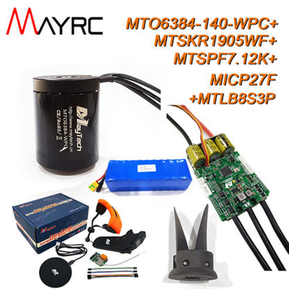 MAYRC Kit 6384 140KV Waterproof Brushless Motor 200A Speed Controller ESC and IP68 Wireless Remote Controller