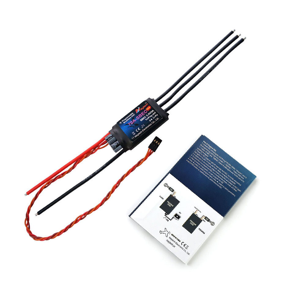 Maytech 70A 2-6S SBEC 5.5V/5A Brushless ESC MT70A-SBEC-FP32 with Falcon Pro 32bit Firmware for RC Fixed Wing Airplanes / Helicopter