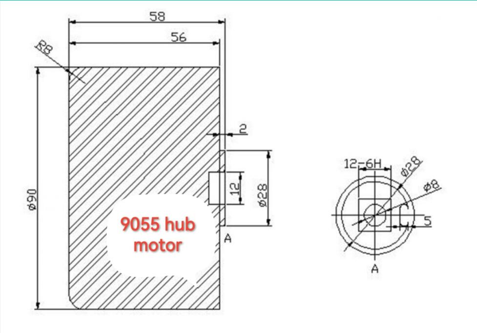 In Stock 90mm Hub Motor with Black PU Tyre With Hall Sensor for Esk8 Robots Ebike Conversion Part