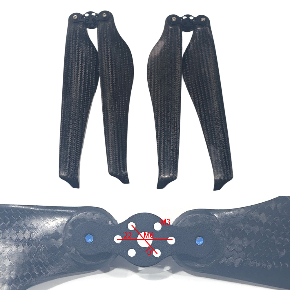 Quiet 22'' x 7.2'' inch PMI Aviation Bubble + Carbon Fiber Composite Propeller Folding Blades for Agricultural Plant Protection Aerial Photography Drone