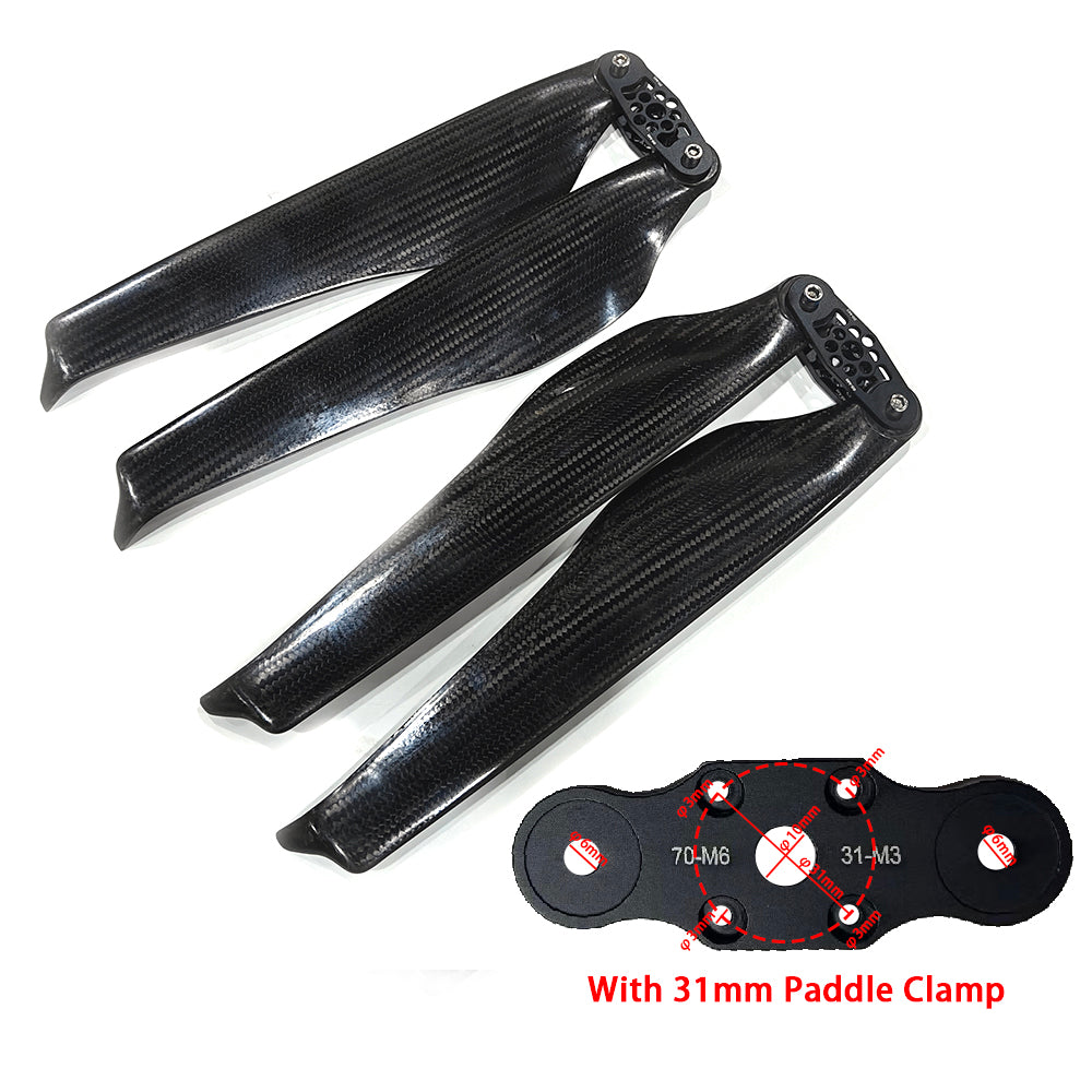 Quiet 28'' x 9.2'' inch Carbon Fiber Composite Propeller Folding Blades for Agricultural Plant Protection Aerial Photography Drone