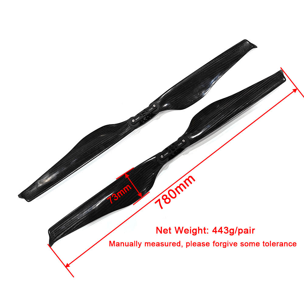 Quiet 30'' x 9.9'' inch Carbon Fiber Composite Propeller Folding Blades for Agricultural Plant Protection Aerial Photography Drone