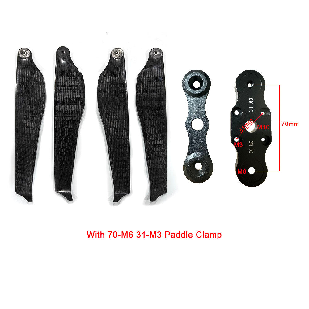 Quiet 30'' x 9.9'' inch Carbon Fiber Composite Propeller Folding Blades for Agricultural Plant Protection Aerial Photography Drone