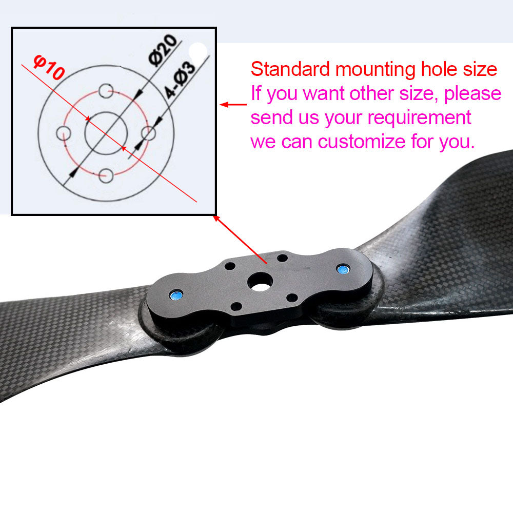 Quiet 34'' x 11.2'' inch Carbon Fiber Composite Propeller Folding Blades for Agricultural Plant Protection Aerial Photography Drone