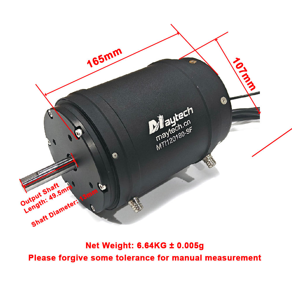 Maytech 23KW 120180 Inrunner Watercooled Motor for Electric Surfboard Speed Boats Fishing Boats Jetski Formula Racing Car