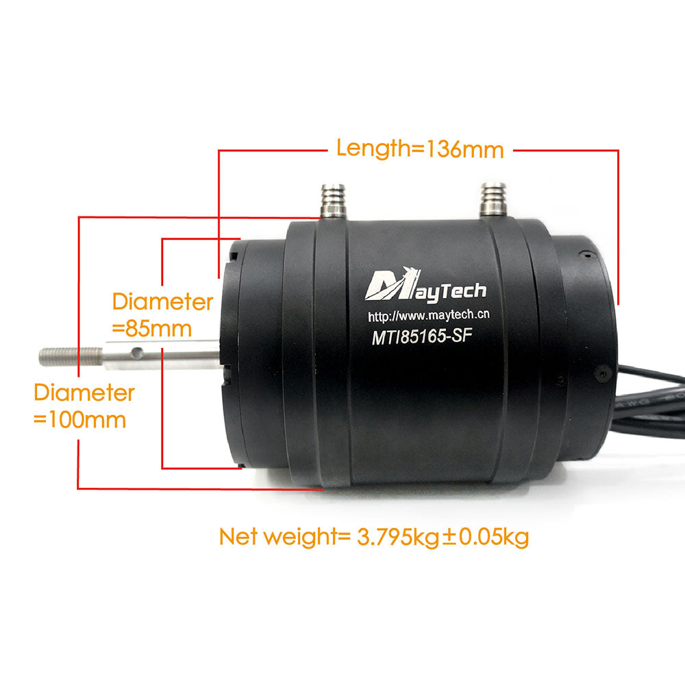 Maytech 10.5KW Watercooled Inrunner Motor 85165 200KV for Electric Surfboard Kayak Small Boat