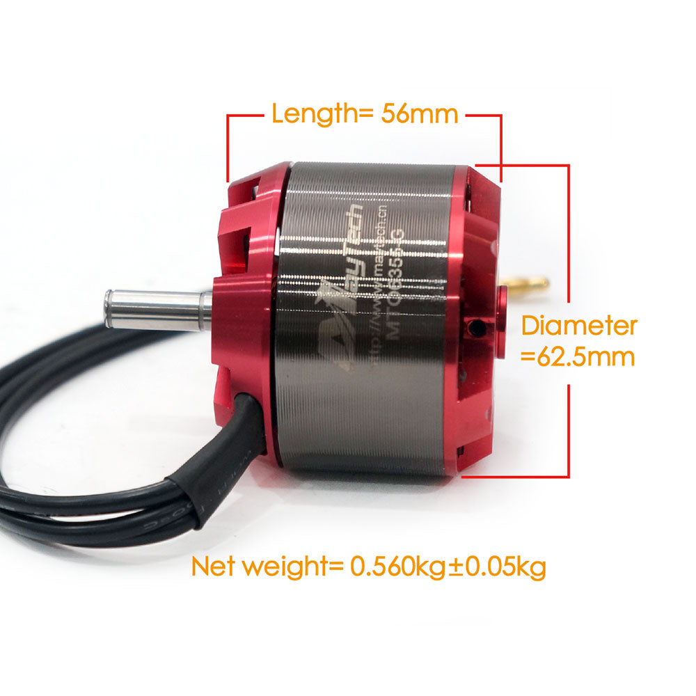 Maytech MTO6355 BLDC Motor Outrunner Sensorless 50KV / 170KV / 200KV for Fixed-wing Aircraft / RC Flight Airplane / Helicopter / FPV Jet