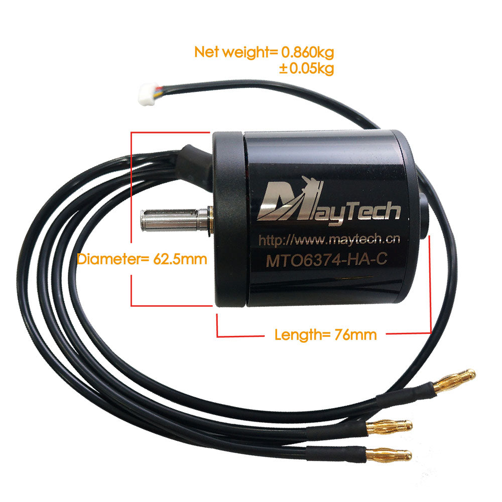 In Stock Maytech 6374 Sealed Cover 8mm Shaft BLDC Motor for Electric Skateboard Go-Kart Fighting Robots