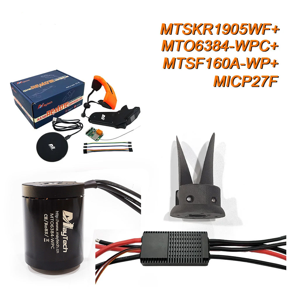 MAYRC Kit 160A Water-proof ESC 6384 5KW 140KV Sensorless Brushless Motor with Propeller Remote Controller and Battery for Efoils