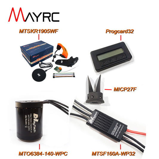 MAYRC Foil Assist Kit 160A 32BIT ESC 140KV 150KV 6374 6384 Motor with Water-cooled and Propeller for Boat