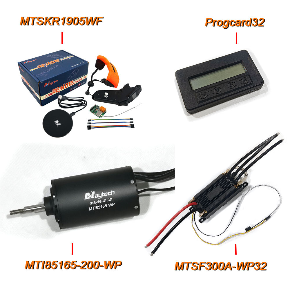 MAYRC Efoil Kayak Kit 300A 32Bit ESC+85165 200KV Brushelss Motor +Remote+Programming card for Hydrofoil Boards