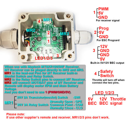 MAYRC Speed Controller Fully Waterproof 300A ESC with Internal UBEC for Electric Surfboard Efoil Hydrofoil Boat