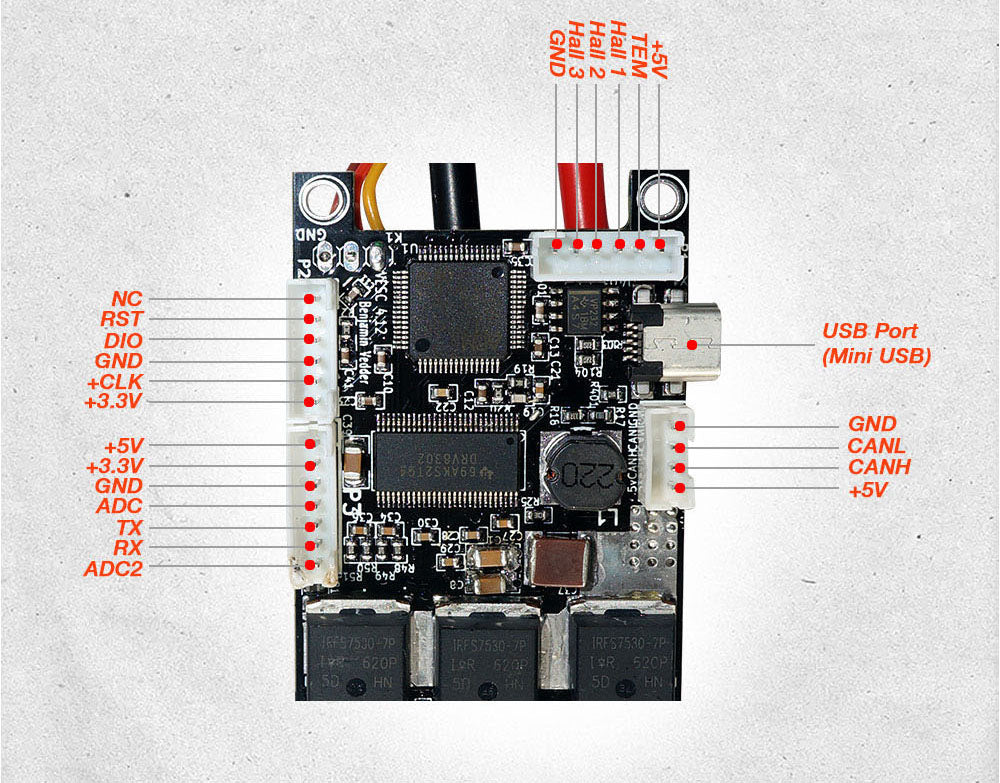 In Stock MTSPF50A 50A VESC4.0 based Speed Controller VESCTOOL Compatible for Esk8 / Robotics