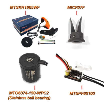 MAYRC Efoils Kit 100A VESC Based on V6.0 & 150KV Motor 6374 6384 Waterproof Engine with Propellers for Sportboats