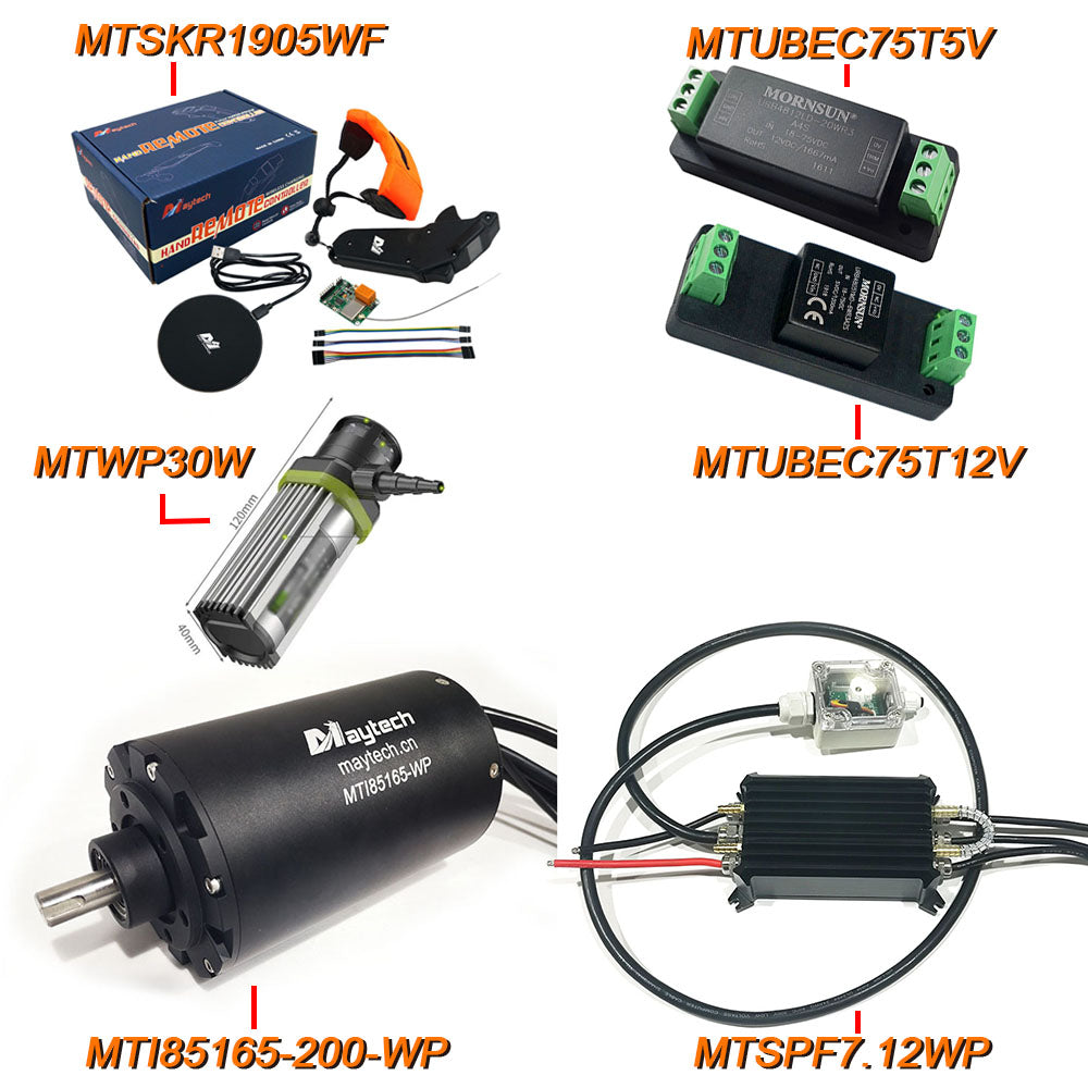 MAYRC VESC Controller 200A V75 Based & 120KV 200KV 65162 709182 85165 Brushless Motor & Water Pump 12V