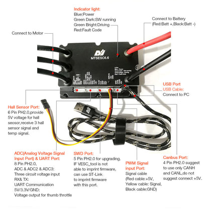 MAYRC 200A VESCTOOL Based on VESC6.0 Speed Controller for Electric Longboard Robot Arm